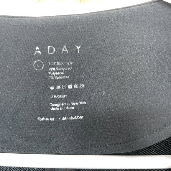 ADAY Blazer Strategy Large Collarless in Black One Snap Button V-Neck - Picture 4 of 10